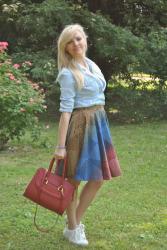 OUTFIT: ROUND SKIRT AND DENIM SHIRT - COME ABBINARE LA GONNA A RUOTA -