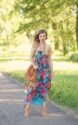 COAST FLORAL MULTICOLOR DRESS | stylizacja na lato z kwiecistą sukienką maxi