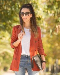 Chaqueta Blazer, Jeans Meltin' Pot y Sandalias de tacón Jimmy Choo