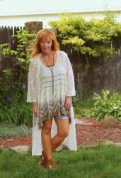 Lace Duster & Fringe Sandals: Ageless Style Link Up