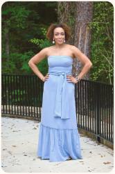 Light Blue Strapless Maxi Dress!