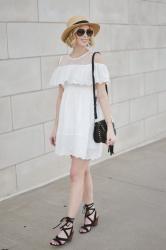 Cold Shoulder White Mini Dress