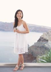 Little White Dress in Santorini