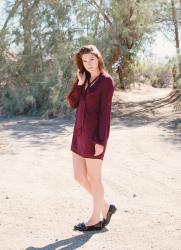 tobi | wine tie dress