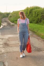 Grey Dungarees With a Bright Pop of Colour + the #iwillwearwhatilike Link Up