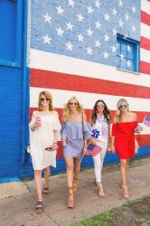 CHIC AT EVERY AGE- 4TH OF JULY OFF THE SHOULDER DRESS (MINUS ONE)
