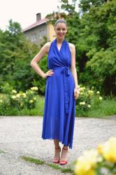 royal blue midi dress