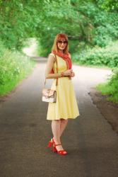 My Favourite Yellow Sun Dress With Heaps of Orange + the #iwillwearwhatilike Link Up