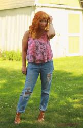 Pink Flounce Tank Top & Distressed Denim: Style Week Pittsburgh Style Awards