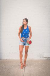 Star Print Racerback Tank