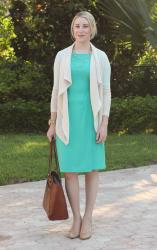 Turquoise Wrap Dress and Summer Sweaters