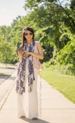 Pink Peplum + Blue Florals