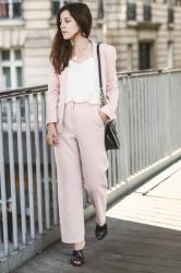 Pink suit – Elodie in Paris