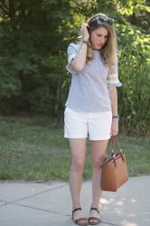 Sammydress Striped Top & White Shorts