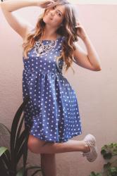 BLUE POLKA DOT DRESS