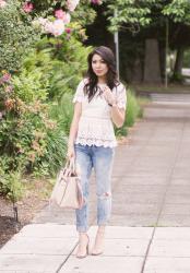 Pretty Peplum Lace Top