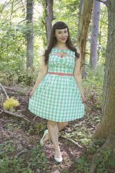 Green gingham