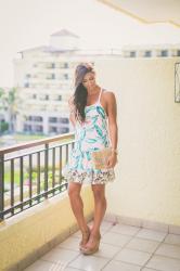 Palm Print Racerback Dress