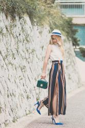 Stripe palazzo pants