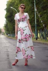 1037 ==> Shein floral maxi bridal dress
