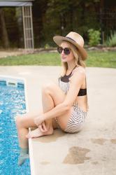 Stripe Swimsuit Coverup