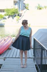 Thrifted Tank Top + Wooden Necklace