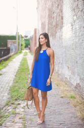 High Neck Shift Dress