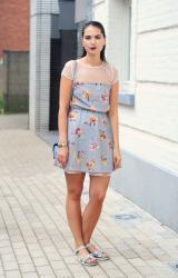 Floral dress and purple lips