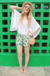 {Outfit}: Summer Palms Shorts and Breezy Poncho