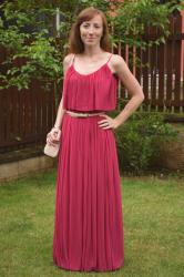 Pleated maxi dress