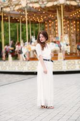 White dress & Carousel – Elodie in Paris