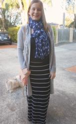 Maxi Skirts, Printed Scarves and Striped Mini MAC Bag