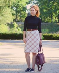 Checked Skirt and Staple Shirt