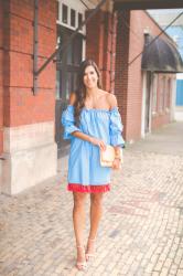 Tassel Off The Shoulder Dress