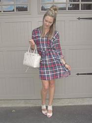 PLAID SHIRT DRESS