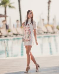 WHITE EMBROIDERED DRESS
