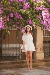 HOT WEATHER IN COTTON DRESS AND ESPADRILLES 