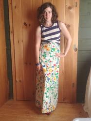 Print Mixing Maxi Skirt | Emily x Kristina