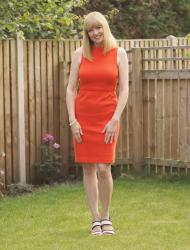 Little Red Sixties Style Dress