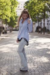 LOOK: SHIRT AND FLARE JEANS