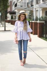 Floral on Stripe Dolly Top 