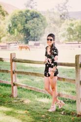 Black Floral Romper