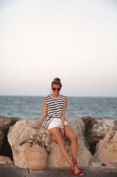 SUNSET IN STRIPES & RED