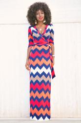 Printed Wrap Maxi Dress