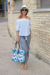 Off the shoulder top: summer chic outfit