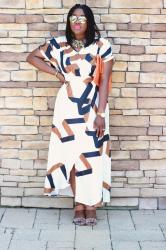 Geometric Split Maxi Dress