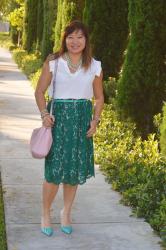 Throw Back Thursday Fashion Link Up: Contrast Lace Skirt
