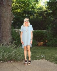 Chambray Lace-Up Dress & TFF Linkup!