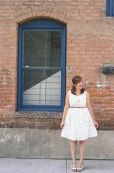 Modcloth White Lace Dress + Chelsea Crew Heels