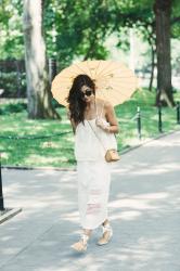 parasol strolling